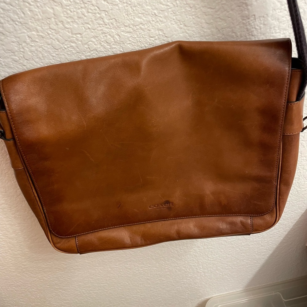 Coach Designer Leatherwear Men’s Leather Office Messenger Bag